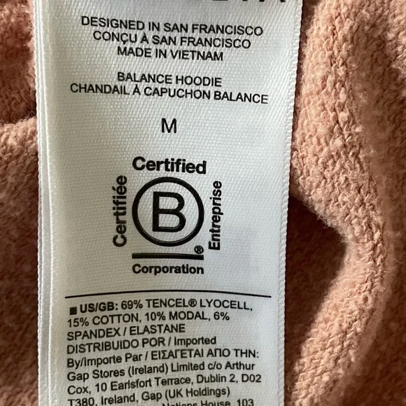 Athleta Balance Hoodie Mocha Latte Medium Modal Sweatshirt Yoga - Picture 6 of 6